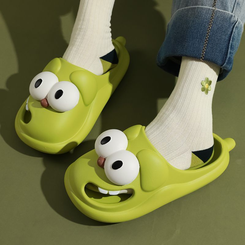 Cartoon Big Eye Dog Slippers For Women